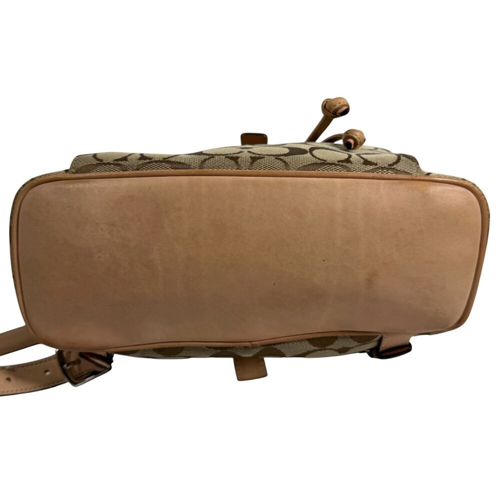 Vintage COACH Classic Signature Logo Vachetta Tan Buckle Backpack Bag 6080 Y2K - Picture 7 of 12